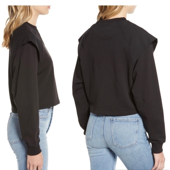 Rebecca Minkoff Zenya Flare Sweatshirt Black - Picture 3 of 7